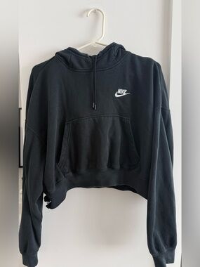 Nike Black Cropped Hoodie